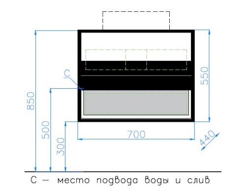 Тумба с раковиной белый глянец/черный матовый 70 см Style Line Амстердам ЛС-000010041 + СС-00002285