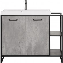 Тумба с раковиной бетон/черный 100 см Style Line Лофт ЛС-000010021 + ЛС-00000723