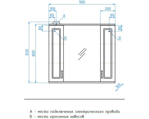 Зеркальный шкаф 90x83 см рельеф пастель Style Line Олеандр 2 ЛС-00000484