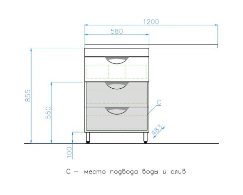 Тумба с раковиной белый глянец 120 см Style Line Жасмин ЛС-00000644 + СС-00000367