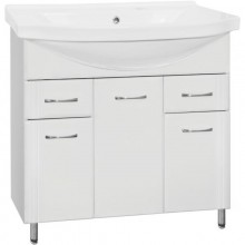 Тумба с раковиной белый глянец 90,5 см Style Line Эко Стандарт ЛС-00000110 + ЛС-00000152