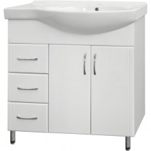 Тумба с раковиной белый глянец 83 см Style Line Эко Стандарт ЛС-00000108 + ЛС-00000163