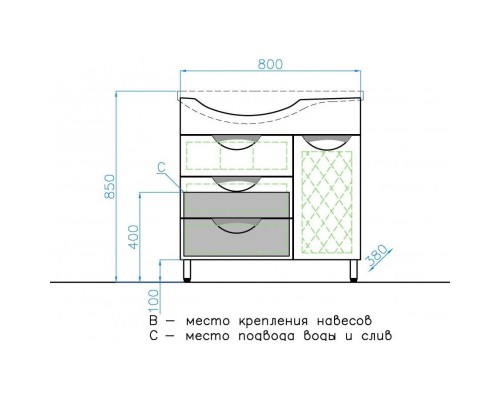 Тумба с раковиной белый глянец 83 см L Style Line Жасмин ЛС-00000526 + ЛС-00000163