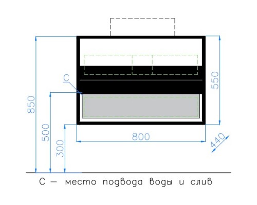 Тумба белый глянец/черный матовый 80 см Style Line Амстердам ЛС-000010042