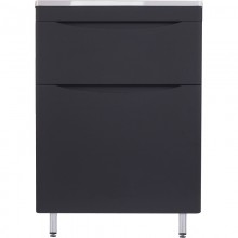 Тумба с раковиной черный матовый 60 см Style Line Бергамо СС-00002308 + СС-00002295