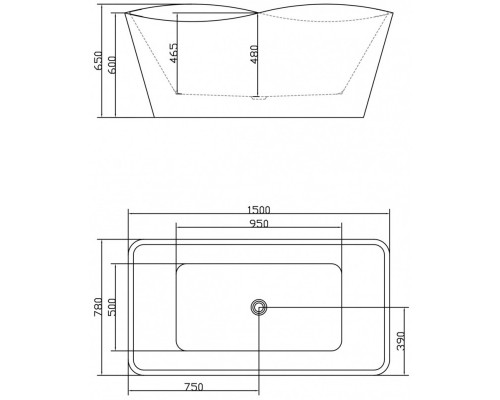 Акриловая ванна 150x78 см Swedbe Vita 8808