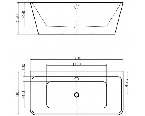 Акриловая ванна 170x80 см Swedbe Vita 8830