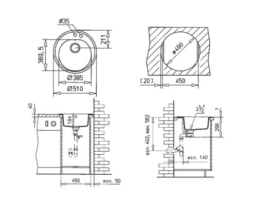 Кухонная мойка Teka Centroval 45 B-TG карбон 40143216