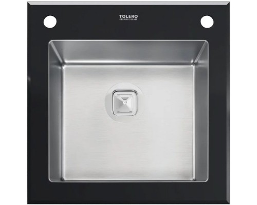 Кухонная мойка Tolero Ceramic Glass нержавеющая сталь/черный TG-500
