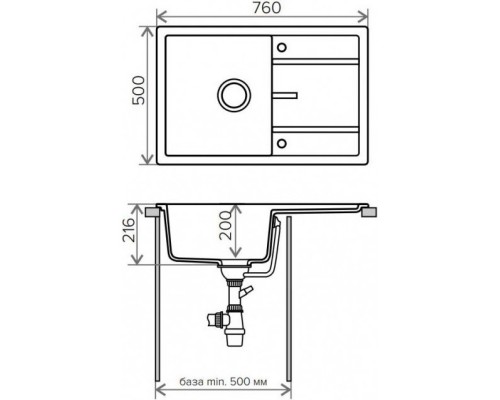 Кухонная мойка Tolero черный R-112 №911