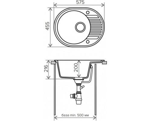 Кухонная мойка Tolero серый металлик R-122 №001