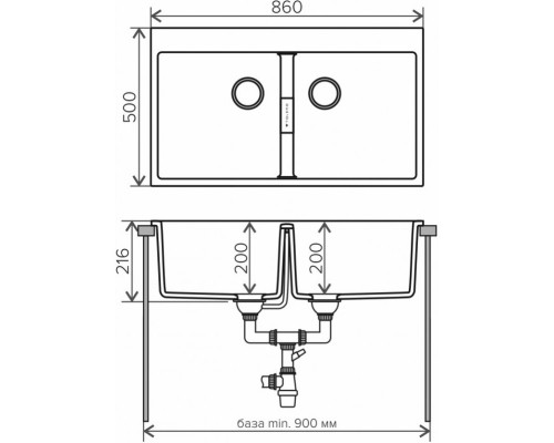 Кухонная мойка Tolero черный TL-862 №911