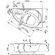 Акриловая ванна 150x100 см L Vagnerplast Flora VPBA151FLA3LX-04