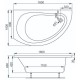 Акриловая ванна 160x80 см L Vagnerplast Corona VPBA168CRN3LX-04