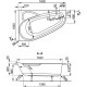 Акриловая ванна 160x105 см L Vagnerplast Selena VPBA163SEL3LX-04