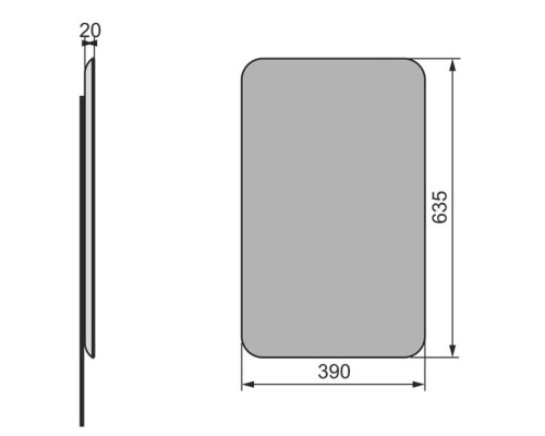 Зеркало 39x63,5 см Velvex Bio zkBIO.40-21