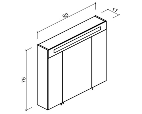 Зеркальный шкаф 90x75 см черный глянец Verona Susan SU605G98