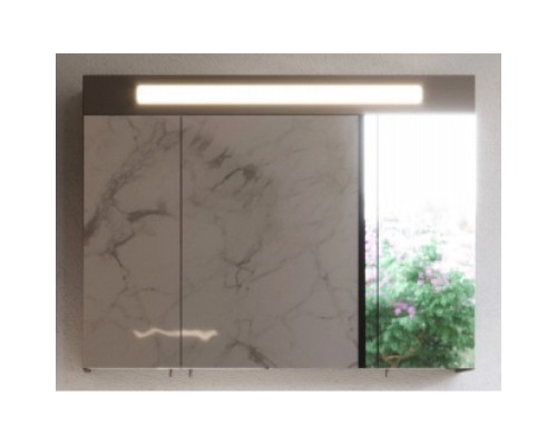 Зеркальный шкаф 95x75 см облачно-серый глянец Verona Susan SU606G22