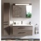 Зеркальный шкаф 95x75 см серо-коричневый глянец Verona Susan SU606G16