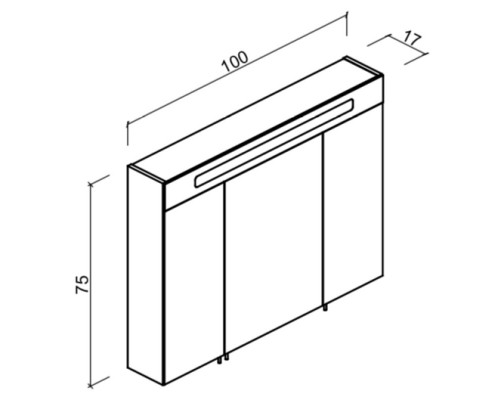 Зеркальный шкаф 100x75 см доломитовый глянец Verona Susan SU607G08