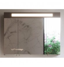 Зеркальный шкаф 100x75 см  серо-коричневый глянец Verona Susan SU607G16