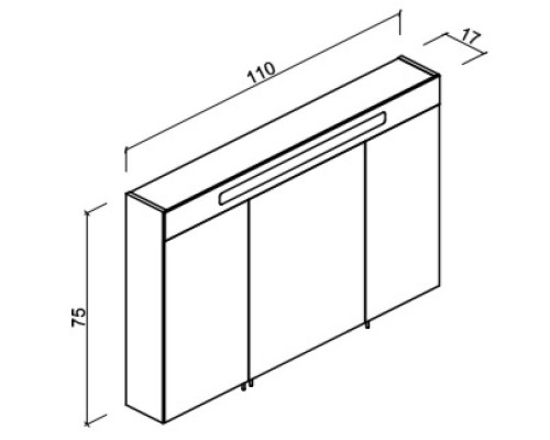 Зеркальный шкаф 110x75 см белый глянец Verona Susan SU608G05