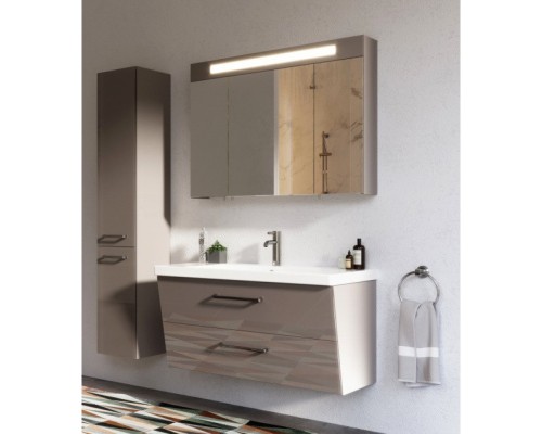 Зеркальный шкаф 110x75 см серо-коричневый глянец Verona Susan SU608G16