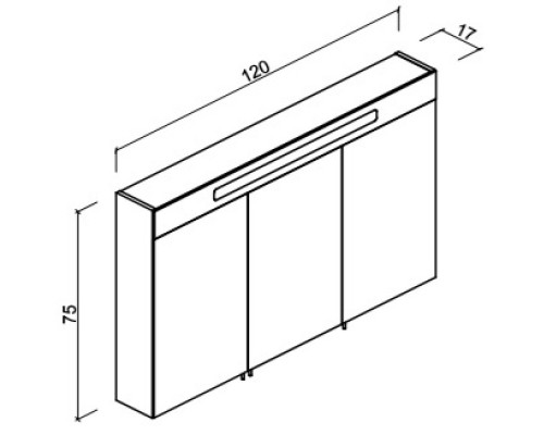 Зеркальный шкаф 120x75 см белый глянец Verona Susan SU610G05