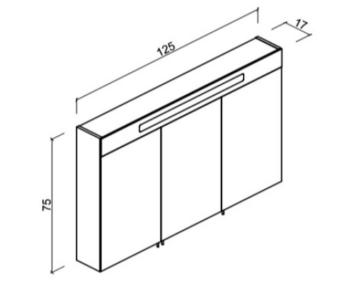 Зеркальный шкаф 125x75 см светло-серый глянец Verona Susan SU609G21