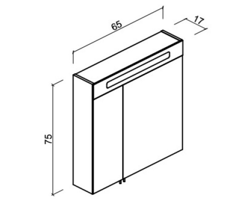 Зеркальный шкаф 65x75 см алебастровый глянец Verona Susan SU601RG07