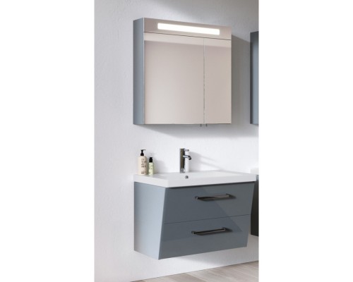 Зеркальный шкаф 65x75 см облачно-серый глянец Verona Susan SU601LG22