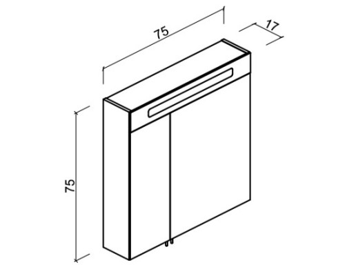 Зеркальный шкаф 75x75 см галечный глянец Verona Susan SU602RG26