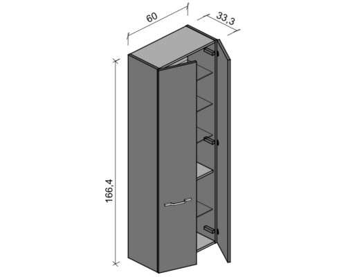 Пенал подвесной доломитовый глянец Verona Susan SU304G08