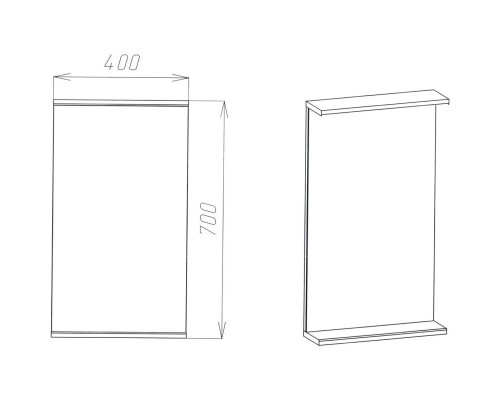 Зеркало 40x70 см белый Viant Барселона VBAR40-Z