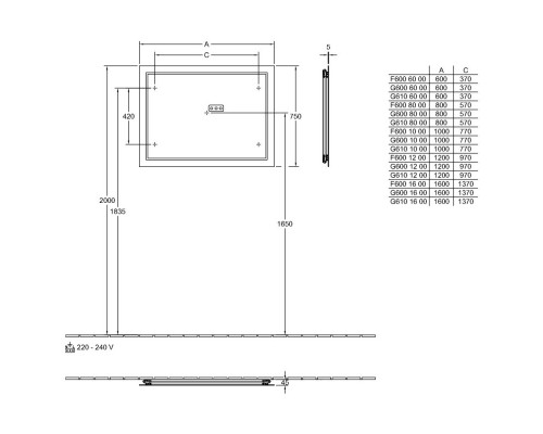 Зеркало 100x75 см Villeroy & Boch Finion F6001000