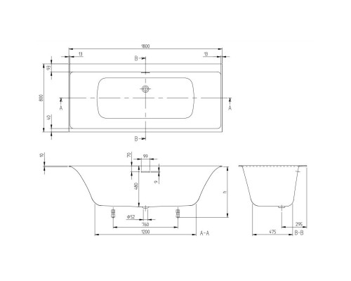 Квариловая ванна 180x80 см альпийский белый Villeroy & Boch Subway 3.0 UBQ180SBW2DV-01