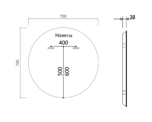 Зеркало 70x70 см Vincea VLM-3DE700