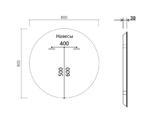 Зеркало 80x80 см Vincea VLM-3DE800