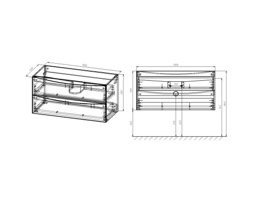 Тумба белый глянец 100,6 см Vincea Mia VMC-2MC100GW