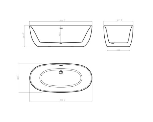 Акриловая ванна 170x80 см Vincea VBT-205