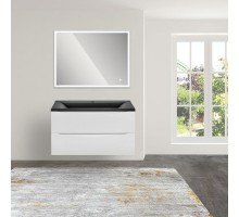 Комплект мебели белый глянец 90 см Vincea Mia VMC-2MA900GW + VCB-3M900B + VLM-3VN900