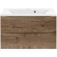 Тумба с раковиной дуб винтаж 80 см Vincea Mia VMC-2MA800VO + VCB-3M800W