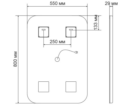 Комплект мебели темный дуб 65 см Vincea Mia VMC-2MA650RW + VCB-3M650W + VLM-2D550