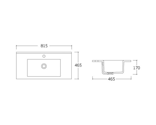 Тумба с раковиной дуб табачный 81,5 см Vincea Gio VMC-2G800TO + VBS-13980