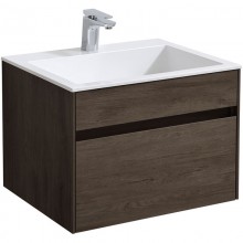 Тумба с раковиной темный дуб 60 см Vincea Chiara VMC-2C600RO + VCB-13600W