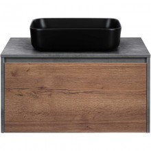 Тумба с раковиной дуб табачный/бетон 80 см Vincea Mesa VMC-2MS800TB + VBS-105MB