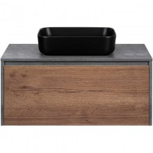 Тумба с раковиной дуб табачный/бетон 100 см Vincea Mesa VMC-2MS100TB + VBS-105MB