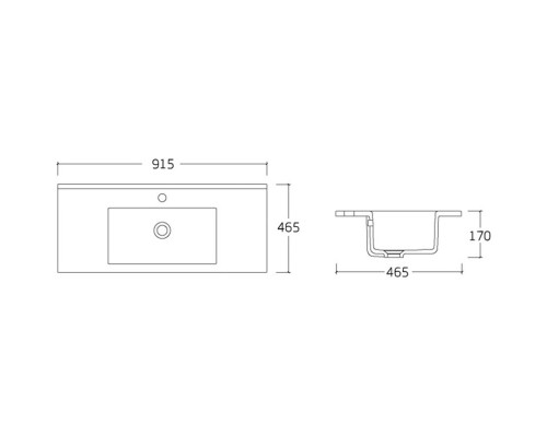 Тумба с раковиной темный дуб 91,5 см Vincea Mia VMC-2MC900RW + VBS-13990