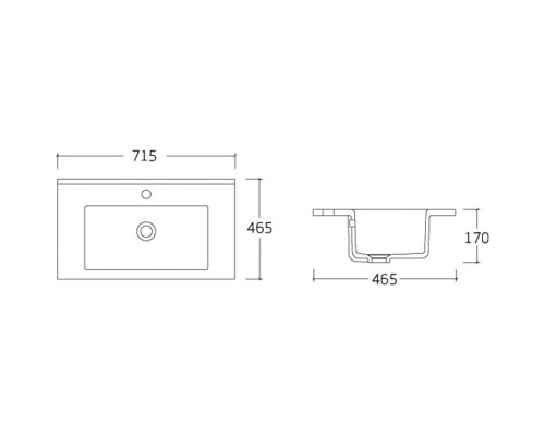 Комплект мебели дуб винтаж 71,5 см Vincea Mia VMC-2MC700VO + VBS-13970 + VLM-3AU100