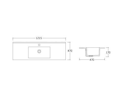 Тумба с раковиной темный дуб 121,5 см Vincea Mia VMC-2MC120RW + VBS-13120